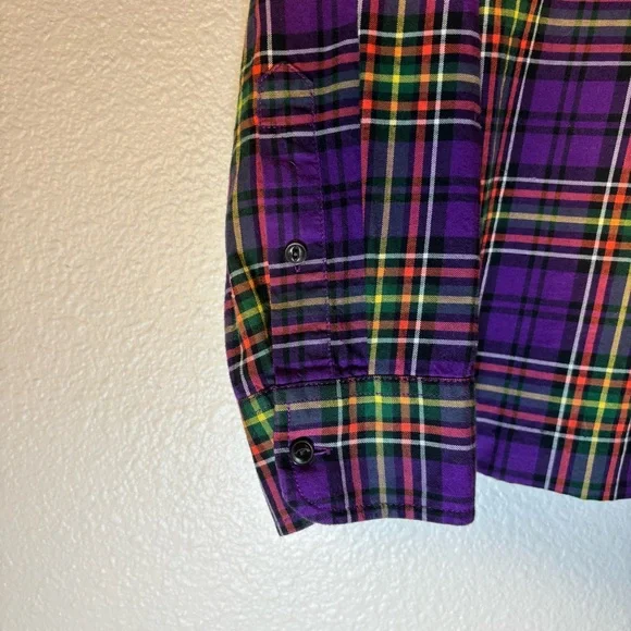 Ralph Lauren Lauren Jeans Co. Women's  Purple Plaid Shirt Large Button Up Preppy - Picture 7 of 12